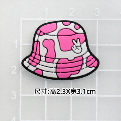 MINISO 20P Cute Cartoon PVC Pink Fashion Barbie Shoe Flowers DIY Hole Shoes Sandals Charm Shoes Accessories Party Festival Gifts