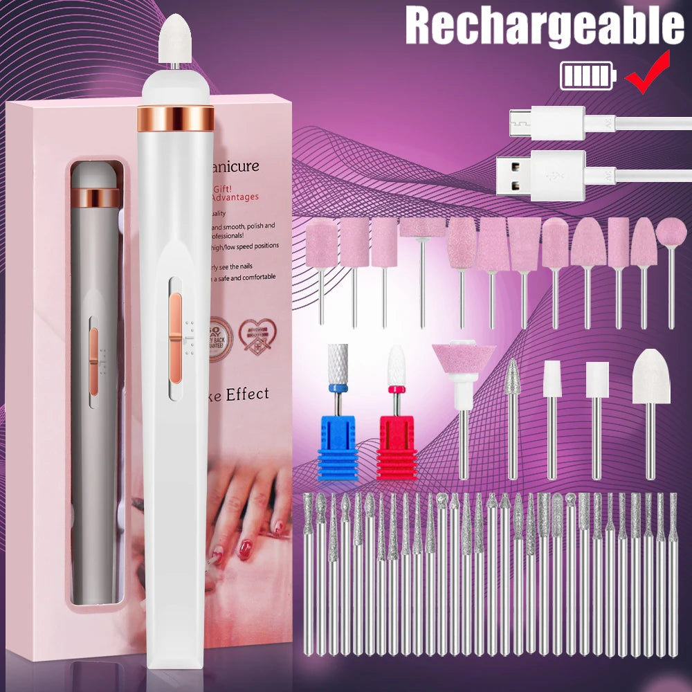 Portable 5 in 1 Electric Nail Drill Set for Professional Manicures - Smarsty