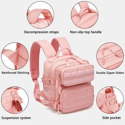 9L Mini Tactical Backpack Small Gym Bag Fitness Portable Backpack With Molle System For Hiking, Camping, Traveling, Daily Use - Smarsty