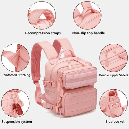 9L Mini Tactical Backpack Small Gym Bag Fitness Portable Backpack With Molle System For Hiking, Camping, Traveling, Daily Use - Smarsty