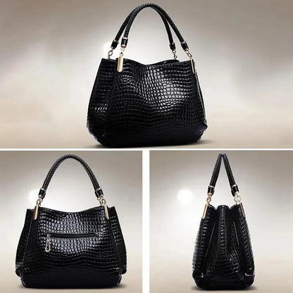 Large Capacity Women's Tote Bag Crocodile Print Everyday - Smarsty