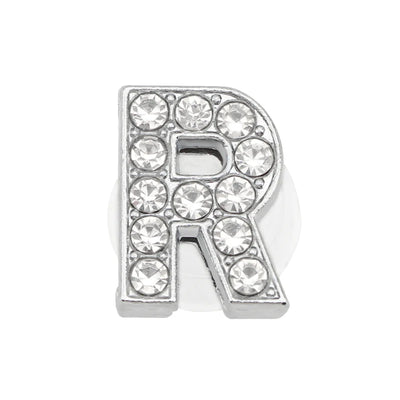 1PC Shoe Charms Glitter Rhinestone Letter Crystal Alphabet Shoes Charm Decorations Jewelry Slider Bracelet Wristbands Accessorie - Smarsty