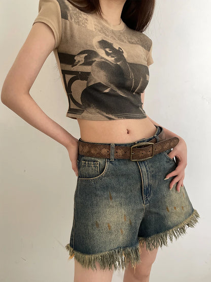 Y2K Retro Women Belt Casual PU Leather Brown - Smarsty