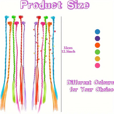Colorful Hair Extensions Set for Kids with Bobby Pins - Smarsty