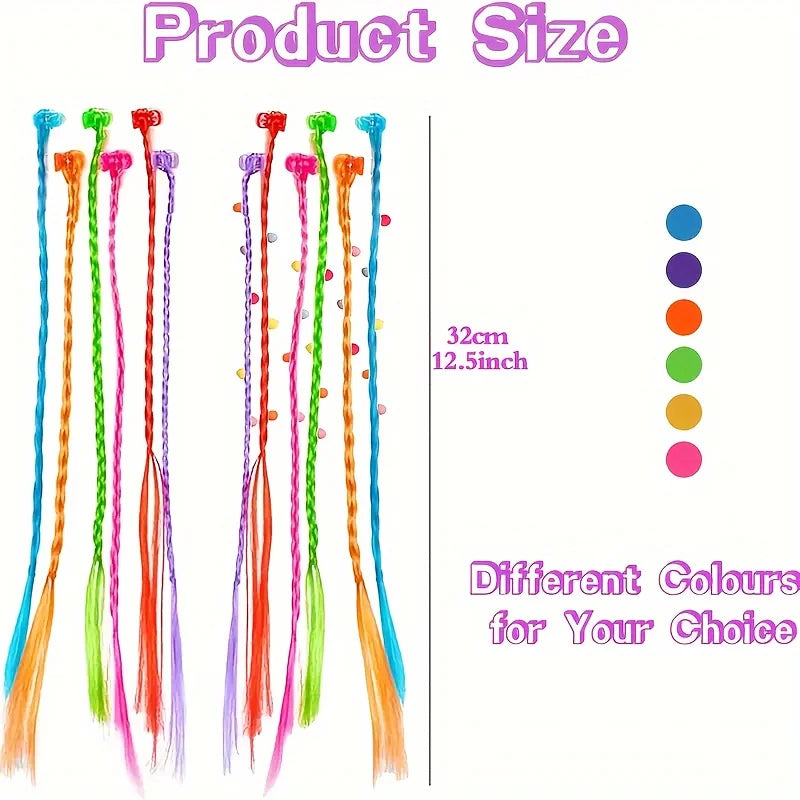 Colorful Hair Extensions Set for Kids with Bobby Pins - Smarsty