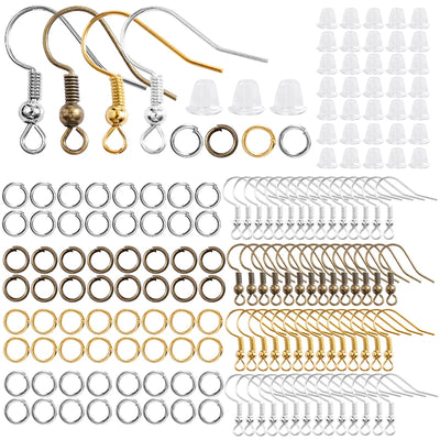 300Pc Hypoallergenic Earring Hooks Kit With Clear Backs - Smarsty