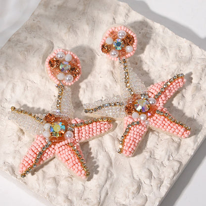 Handmade Bohemian Starfish Drop Earrings for Women - Smarsty