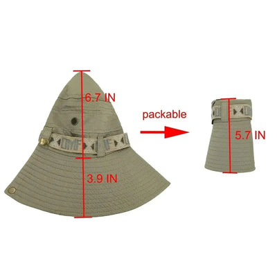 Summer Men Bucket Hat Outdoor UV Protection Wide Brim Panama Safari Hunting Hiking Hat Mesh Fisherman Hat Beach Sunscreen Cap - Smarsty