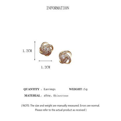Light Luxury Zircon Stud Earrings Hollow Geometric - Smarsty