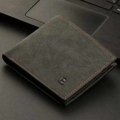 New Retro Men Leather Wallets Small Money Purses Design Dollar Price Top Men Thin Wallet With Coin Bag Zipper - Smarsty