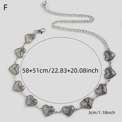 Silver Retro Waist Chain Belt Thin Metal Accessory - Smarsty