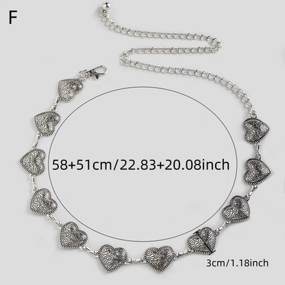 Silver Retro Waist Chain Belt Thin Metal Accessory - Smarsty