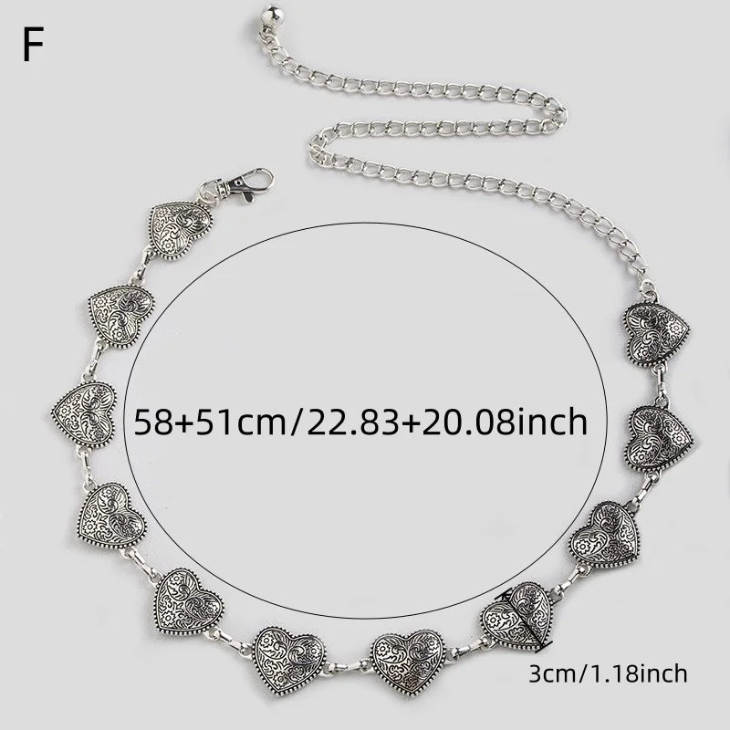 Silver Retro Waist Chain Belt Thin Metal Accessory - Smarsty