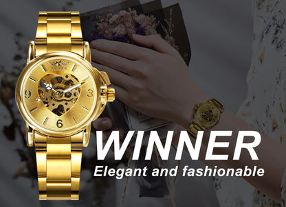 Elegant Luxury Automatic Skeleton Watch for Women - Smarsty