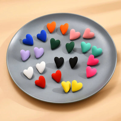 Candy Color Heart Acrylic Earrings for Women Stylish Design - Smarsty