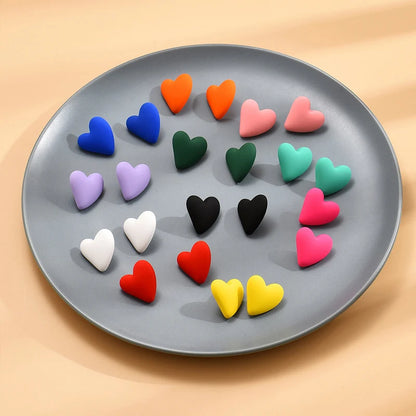 Candy Color Heart Acrylic Earrings for Women Stylish Design - Smarsty