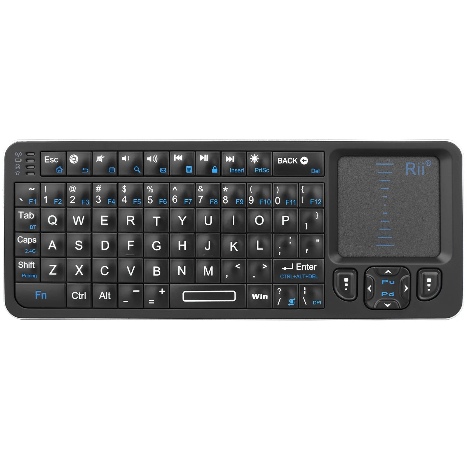 Mini Bluetooth Keyboard Backlit IR Touchpad Wireless