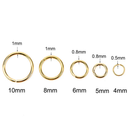 Stainless Steel PVD Open Jump Rings 100pc Mixed Sizes - Smarsty