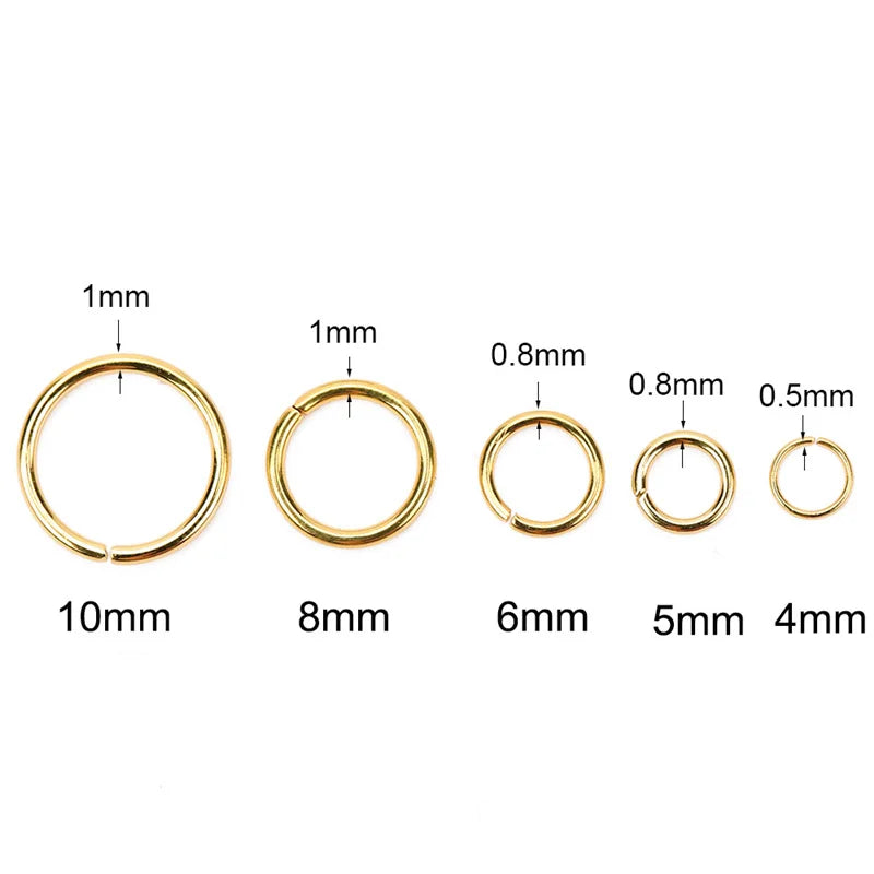 Stainless Steel PVD Open Jump Rings 100pc Mixed Sizes - Smarsty