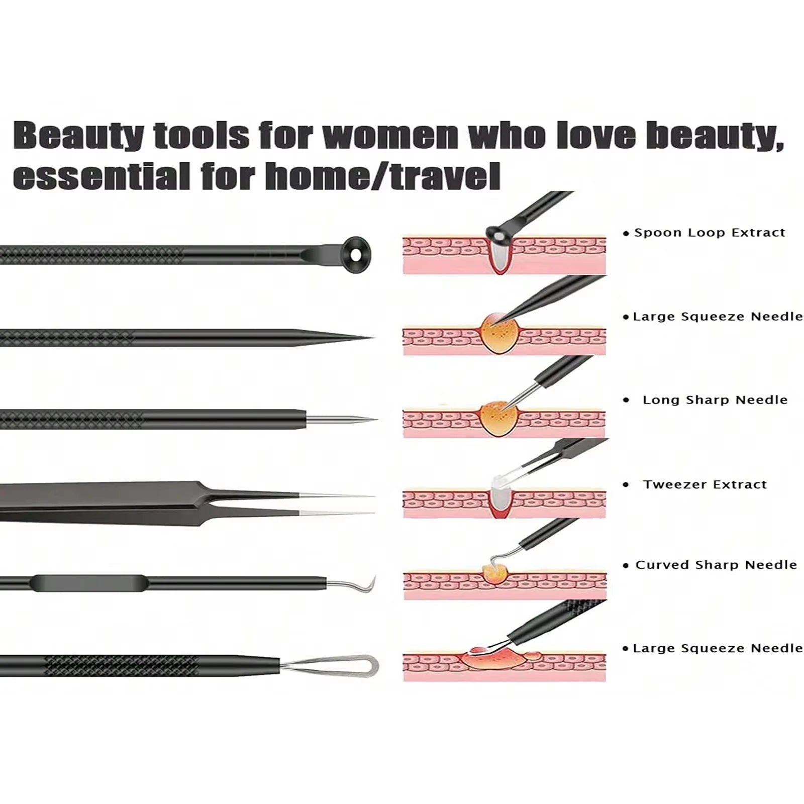6 Piece Pimple Popper Tool Kit for Effective Acne Removal - Smarsty