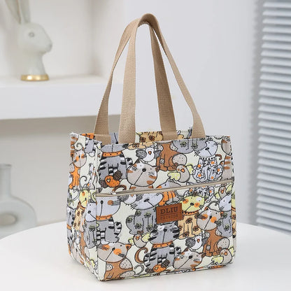 Insulated Cartoon Print Lunch Bag Large Capacity Everyday - Smarsty