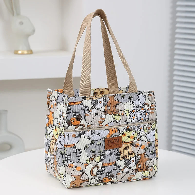 Insulated Cartoon Print Lunch Bag Large Capacity Everyday - Smarsty