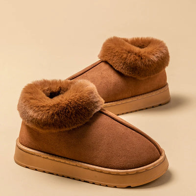 Women's Winter Slippers Non-Slip Indoor House Shoes, Plush Fleece Lined Warm Cotton Slippers with Soft Sole for Home Comfort - Smarsty