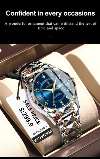 Luxury Waterproof Quartz Watch for Men with Luminous Dial - Smarsty