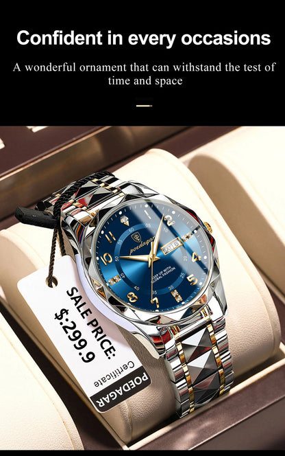 Luxury Waterproof Quartz Watch for Men with Luminous Dial - Smarsty