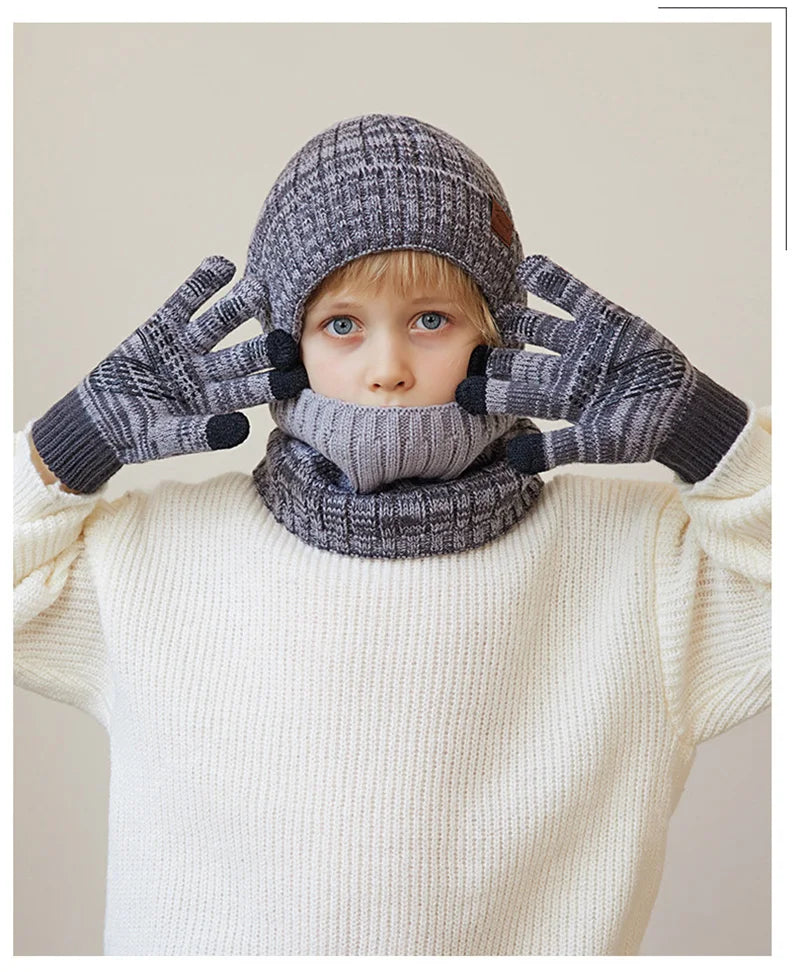 Kids Winter Hat Scarf Gloves Set Warm And Cozy Essentials - Smarsty