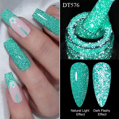 Pink Fluorescent Reflective Gel Nail Polish for Stunning Manicures - Smarsty