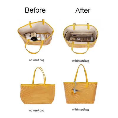 Felt Cosmetic Organizer For Luxury Handbags With Zipper - Smarsty