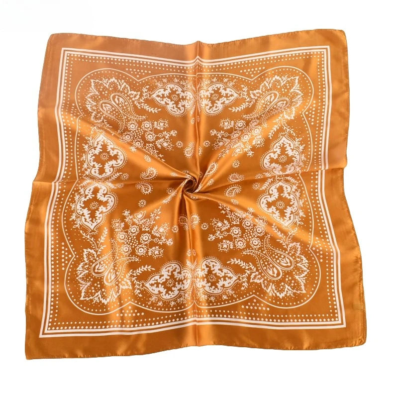 Women Paisley Satin Scarf Lightweight Sun Protection Shawl - Smarsty