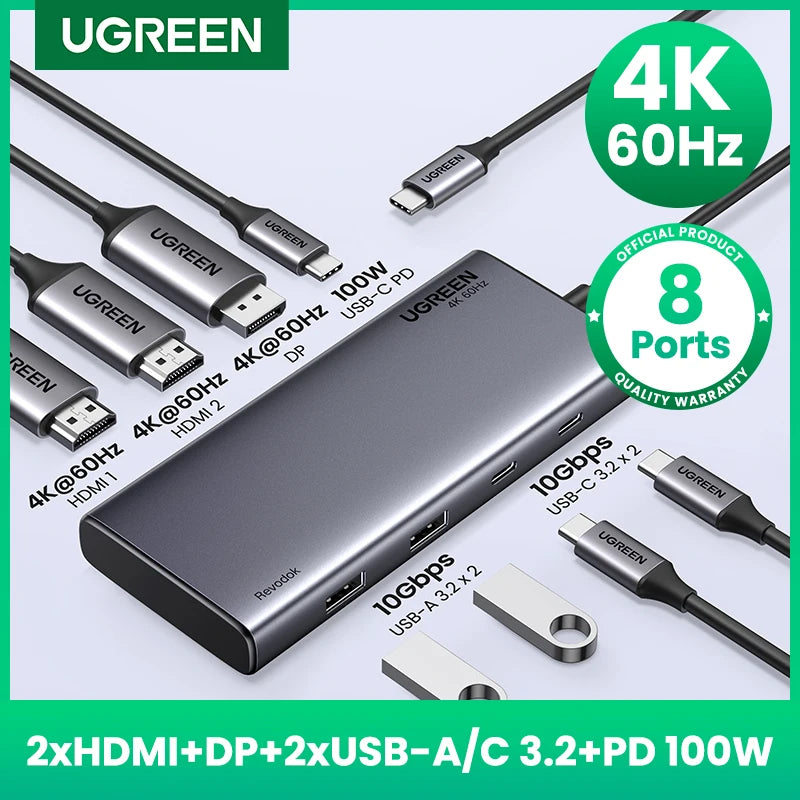 USB C Hub 4K HDMI DockingStation With 100W PowerDelivery