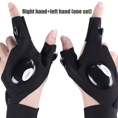 Cycling Gloves With Lights Gloves for Fishing Equipment Accessories Glove With Led Fingerless Light Fingers Mittens Apparel - Smarsty