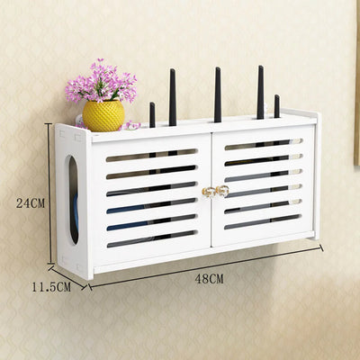 Wall Mounted Wireless Router Rack Living Room Wall-Mounted WiFi Storage Box Wall Decoration Cable Power Bracket Organizer Box by Smarsty