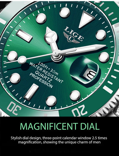 Luxury Waterproof Diver Watch for Men with Date Feature - Smarsty