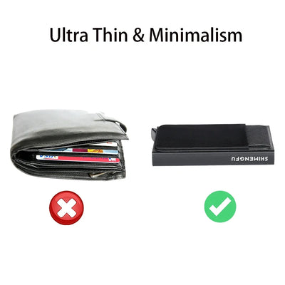Automatic Flip Card Side Push Card Holder Sleeve Large Capacity 12 Cards Slot Metal Cards Box Men Credit Card Anti-theft Wallets - Smarsty