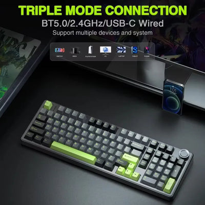 Gaming Mechanical Keyboard With Wireless Three Mode - Smarsty