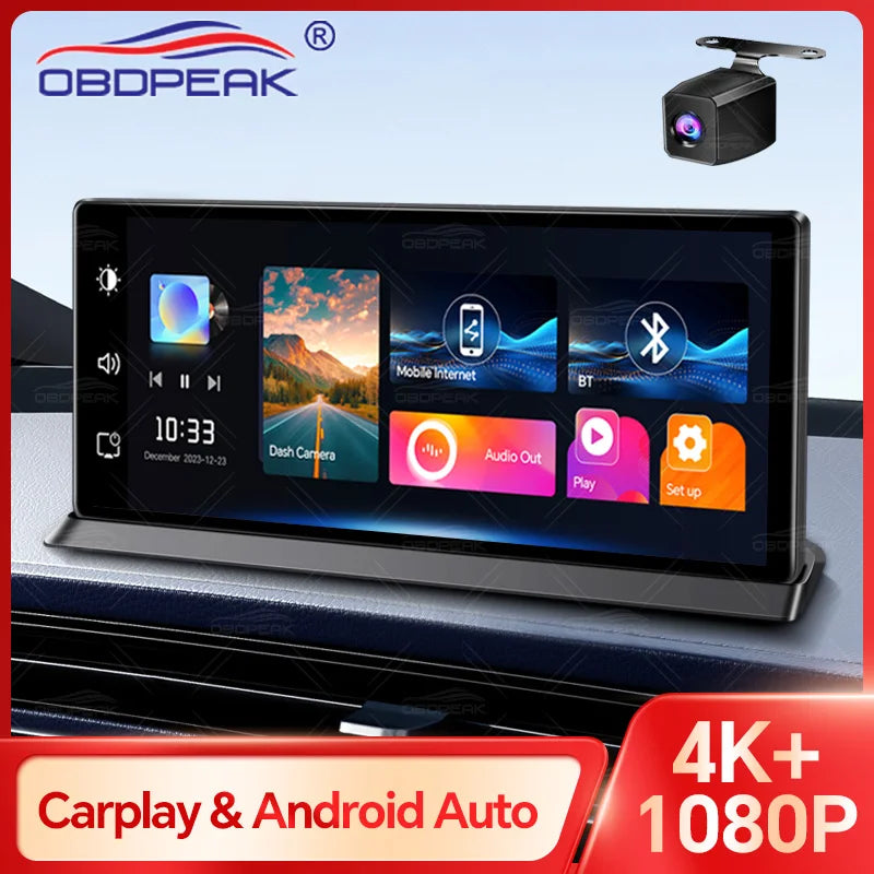 4K Car Dash Cam With Wireless CarPlay And Android Auto - Smarsty