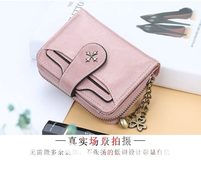 Women Wallets and Purses PU Leather Money Bag Female Short Hasp Purse Small Coin Card Holders Blue Red Clutch New Women Wallet - Smarsty