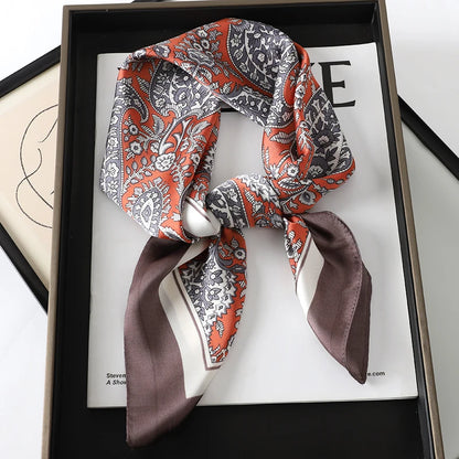 Silk Square Scarf for Women Summer Head Wrap - Smarsty