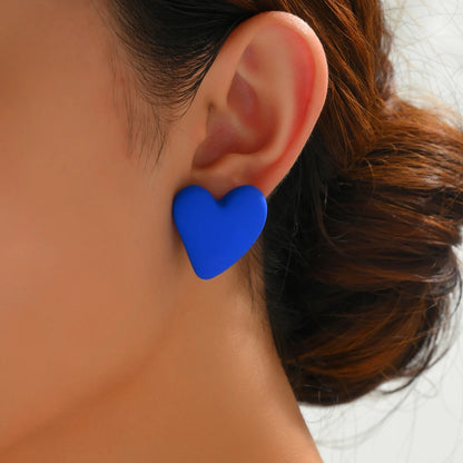 Candy Color Heart Acrylic Earrings for Women Stylish Design - Smarsty