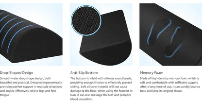 Ergonomic Memory Foam Foot Rest for Desk Comfort - Smarsty