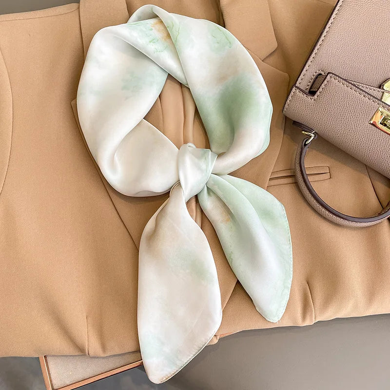 Silk Square Scarf for Women Sun Protection Luxury Shawl - Smarsty