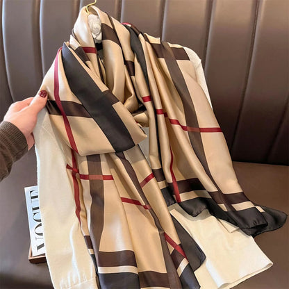 Large Silk Scarf for Women Soft Stylish Summer Wrap - Smarsty