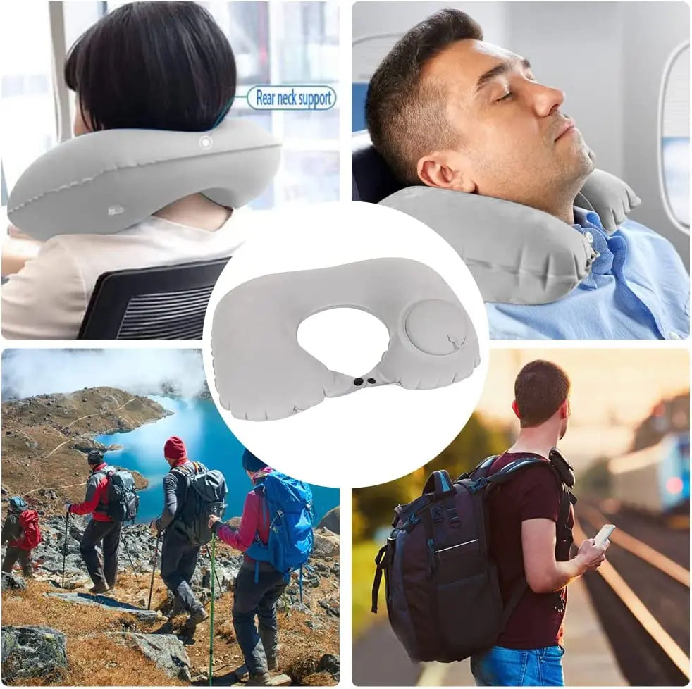 Portable Inflatable Travel Neck Pillow for Comfort - Smarsty