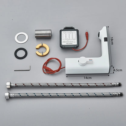White Smart Sensor Basin Faucet with Digital Display - Smarsty