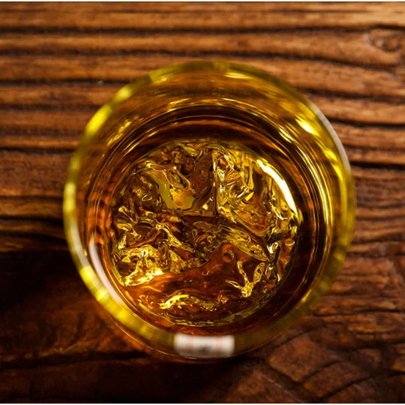 Japanese Glass Glacier Mountain Teacup Mt. Fuji Heat-resistant Glass Teacup Office Handy Retro Wine Glass Whisky Cup Home