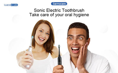 Sarmocare Electric Sonic Toothbrush with 8 Brush Heads - Smarsty